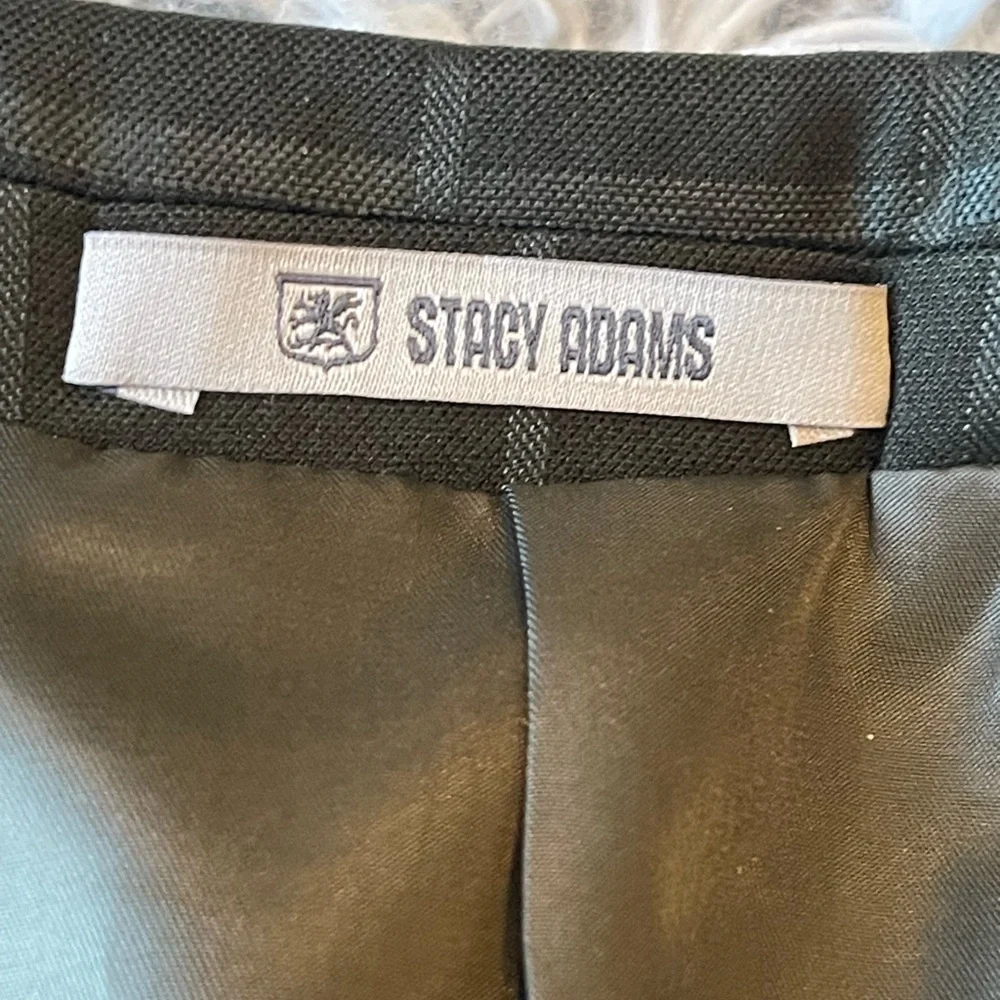 Stacy Adam NWT dark olive windowpane active stretch suit jacket